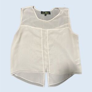 Sam Edelman Sheer White Cropped Top